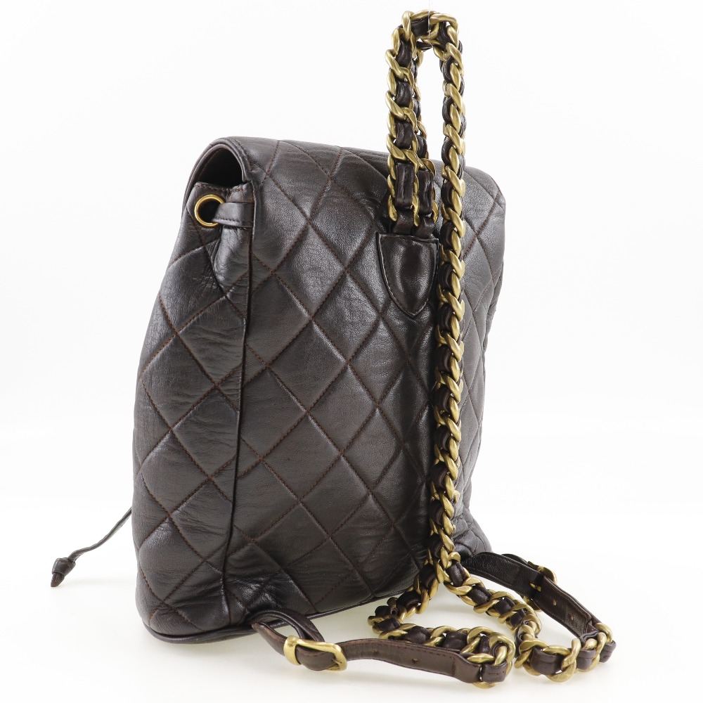 CHANEL Matelasse Backpack Daypack COCO Mark vintage Brown  display picture 1