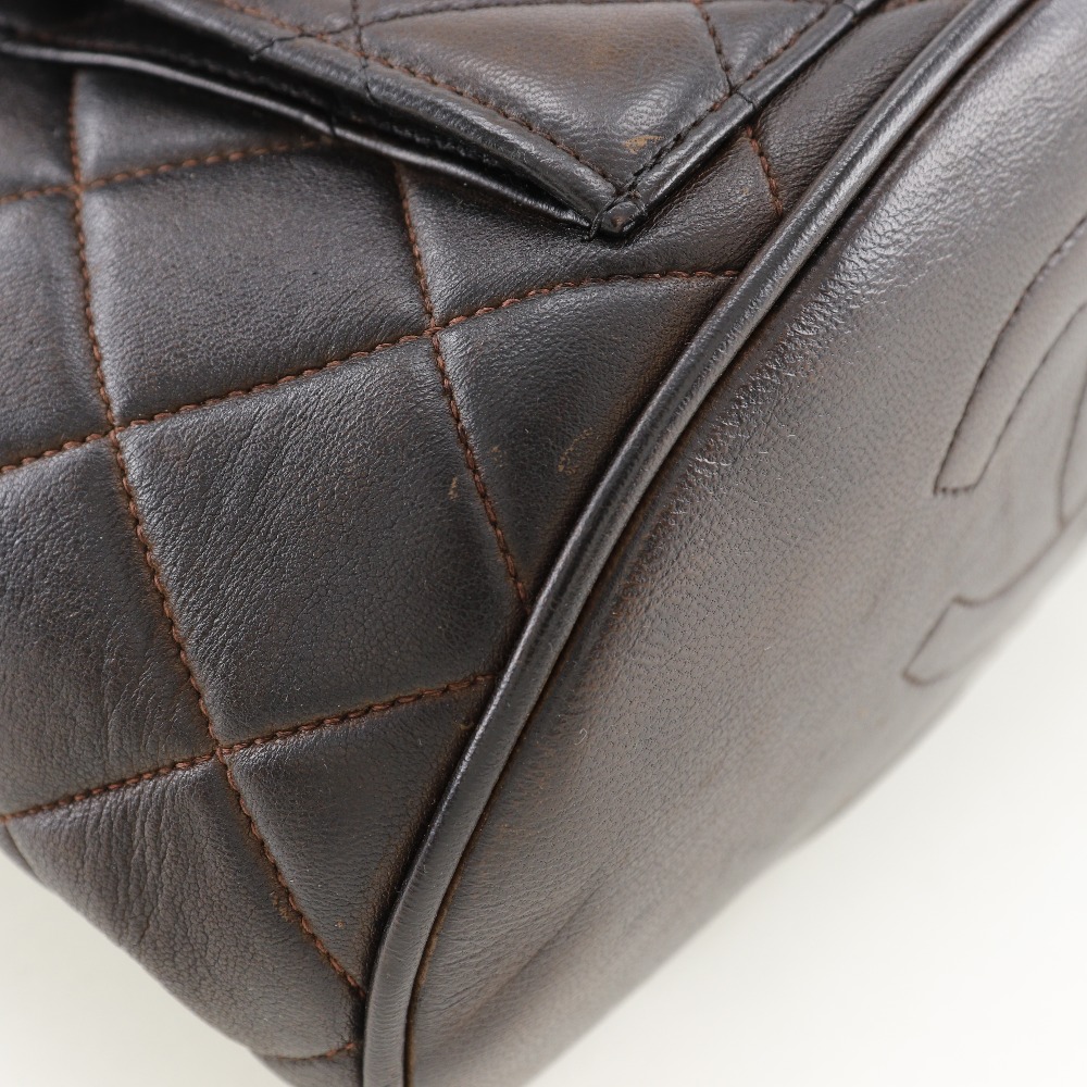 CHANEL Matelasse Backpack Daypack COCO Mark vintage Brown 