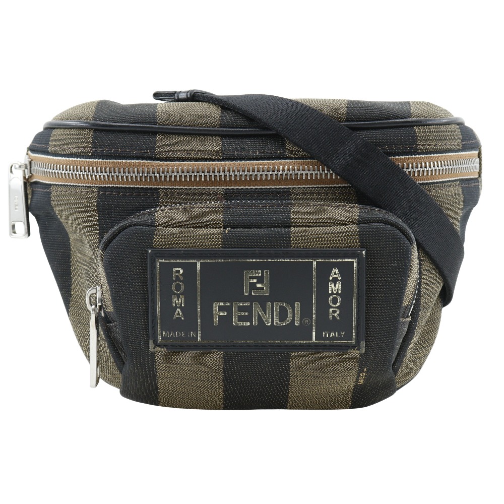 FENDI】フェンディ ペカンストライプ ボディバッグ 7VA446 ナイロンキャンバス 茶 ユニセックス ウエストバッグ【中古】｜FENDI ｜店舗買取｜バッグ＞ボディバッグ/ウエストポーチ｜USEDのアパレル通販サイト - SMASELL（スマセル）