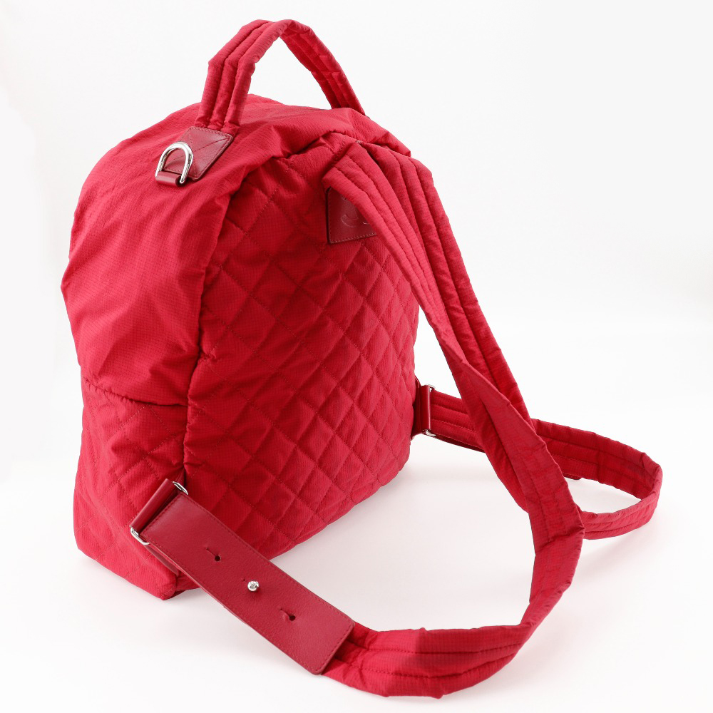 CHANEL COCO Mark Backpack Daypack Matelasse Red Nylon Women CHANEL COCO Mark Backpack Daypack Matelasse Red Nylon Women  main image 2