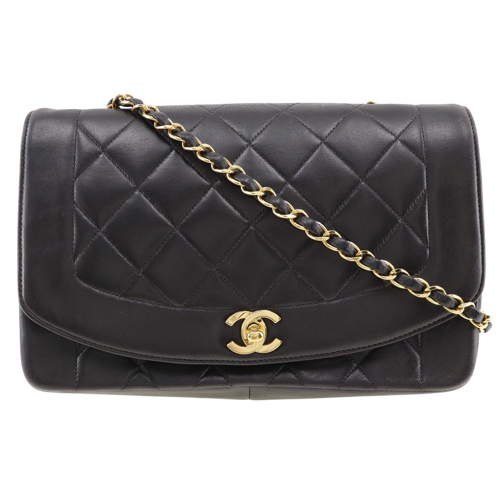 CHANEL ChainShoulder Shoulder Bag A01165 Diana black lambskin Women