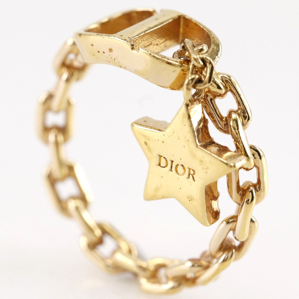 Dior Star Ring Plated Gold/Rhinestone #5.8(US Size) Star 2.6