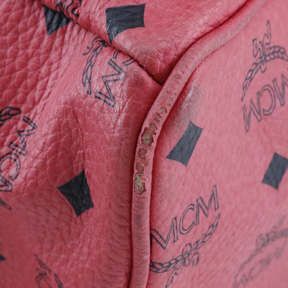 MCM Logogram Backpack Daypack MWK1 SVE02 Studs pink PVC  display picture 1