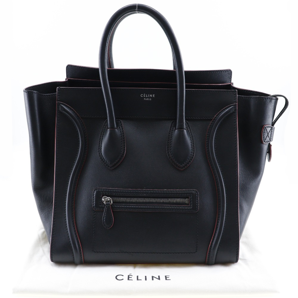 【CELINE】セリーヌ ラゲージ ミニショッパー カーフ 黒/赤 ...