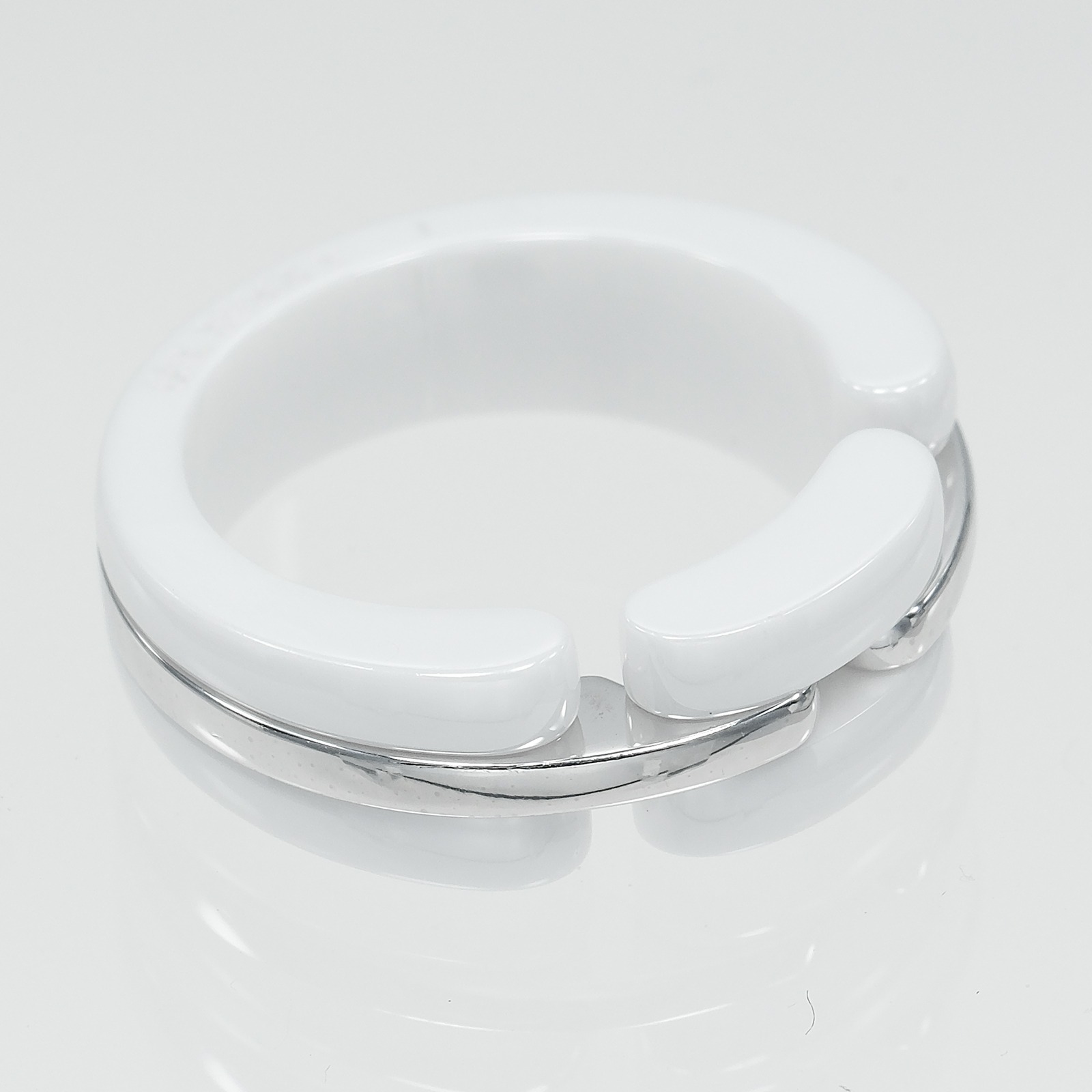 CHANEL Ultra Ring K18 white gold/ceramic #4.7(US Size) 6.55g Women