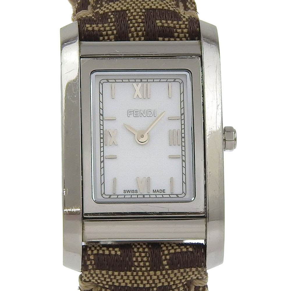 FENDI 7600L Watches whiteDial Stainless Steel/leather Quartz