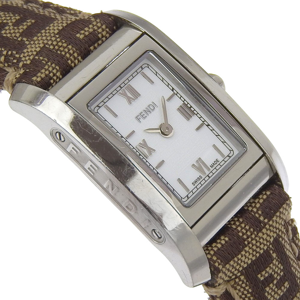 FENDI 7600L Watches whiteDial Stainless Steel/leather Quartz