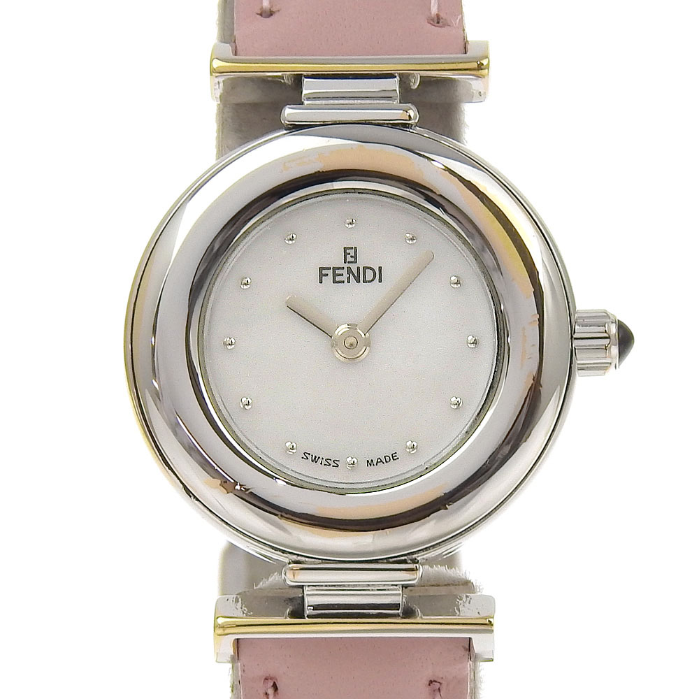 FENDI Watches 320L White shellDial Stainless Steel/leather Quartz