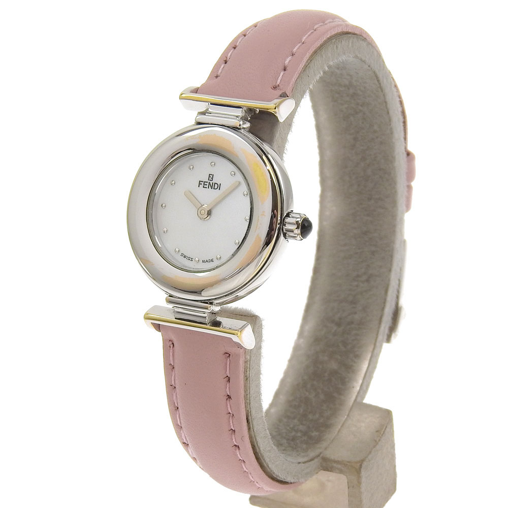 FENDI Watches 320L White shellDial Stainless Steel/leather Quartz
