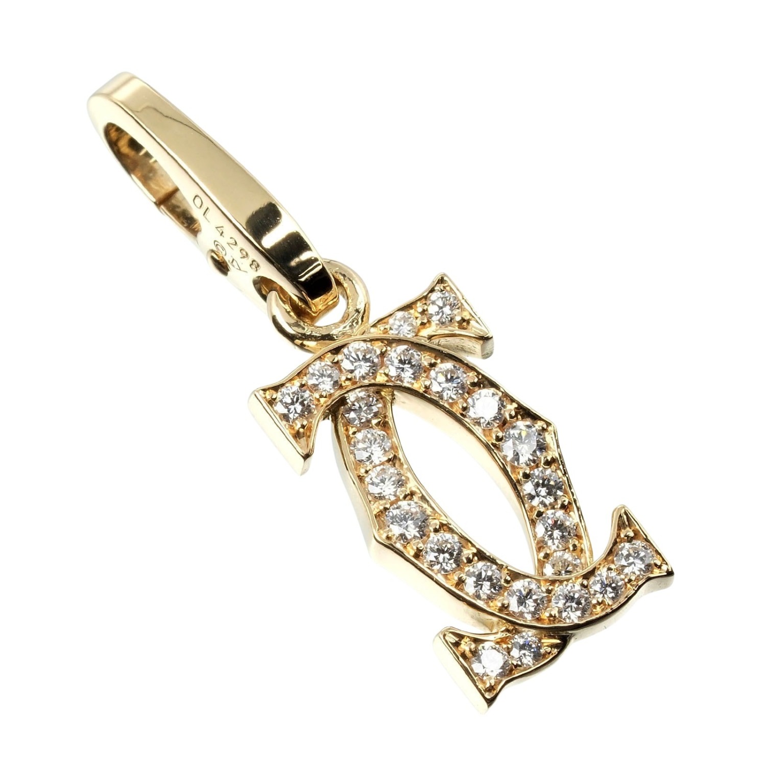 Cartier カルティエ2Cチャーム 18k CARTIER 2C charm Pendant top K18 yellow gold/diamond 2.27g