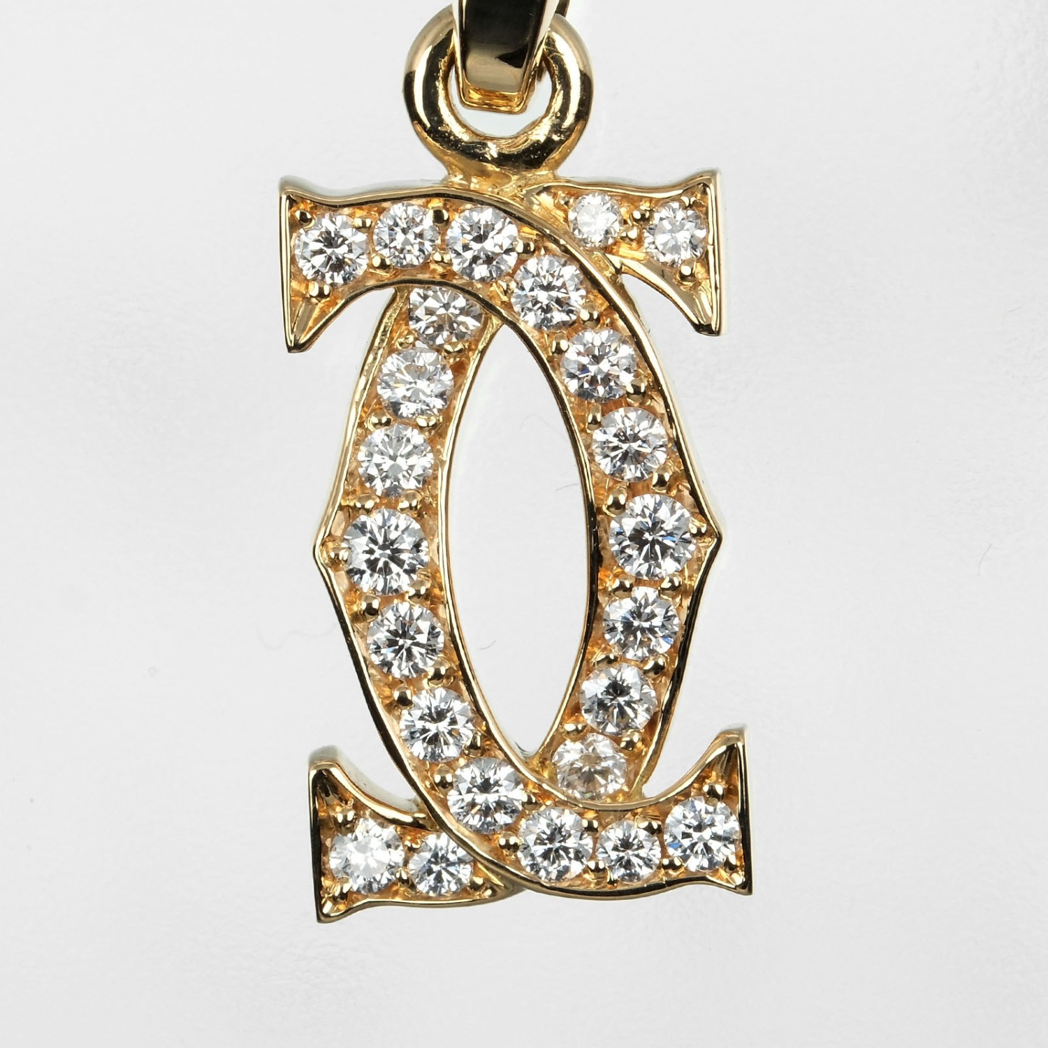CARTIER 2C charm Pendant top K18 yellow gold/diamond 2.27g
