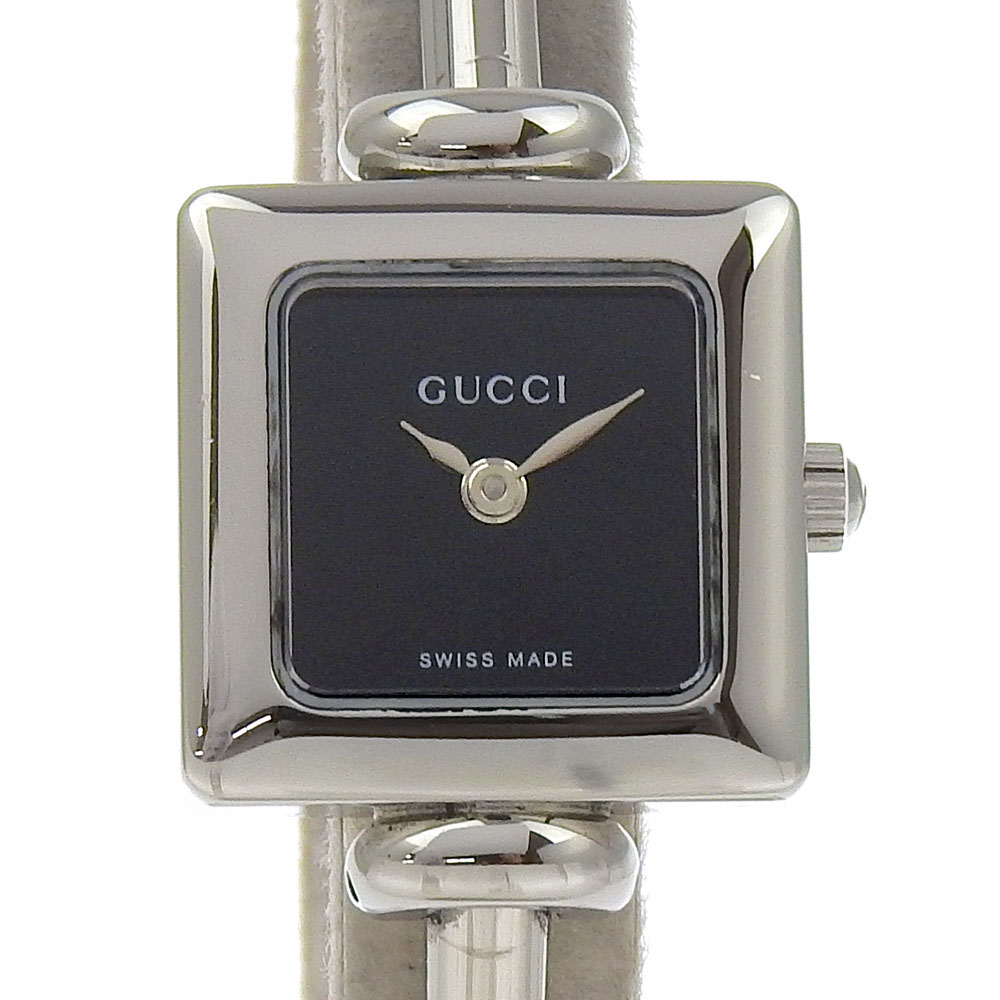 GUCCI Bangle watch Watches 1900L blackDial Stainless Steel  display picture 3