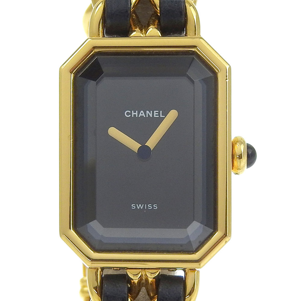 CHANEL Premiere L Watches blackDial Plated Gold/leather Quartz Analog disp... Chanel Paris Premiere Gold Plated Leather Chain Women main image 4