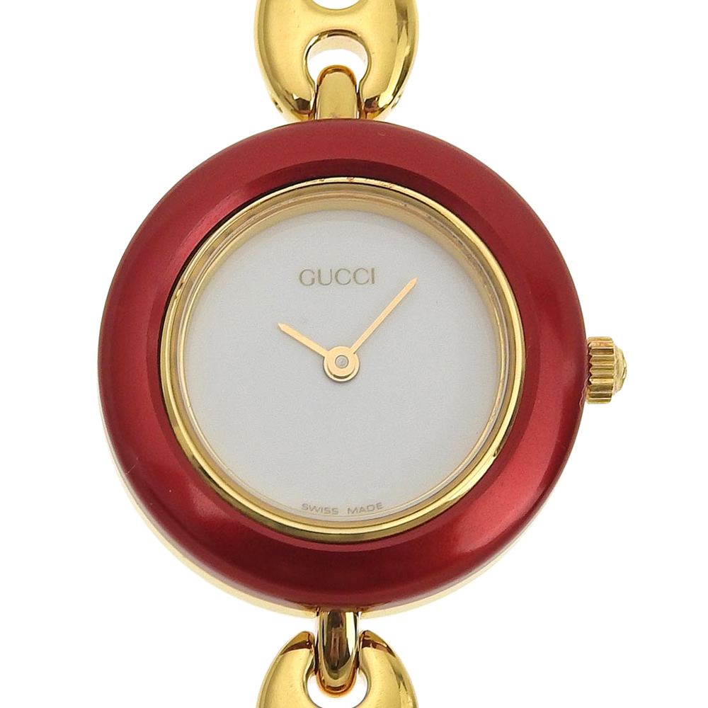 GUCCI】グッチ チェンジベゼル 11/12.2 金メッキ ゴールド クオーツ  