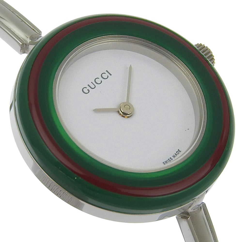 GUCCI】グッチ チェンジベゼル ステンレススチール シルバー クオーツ 
