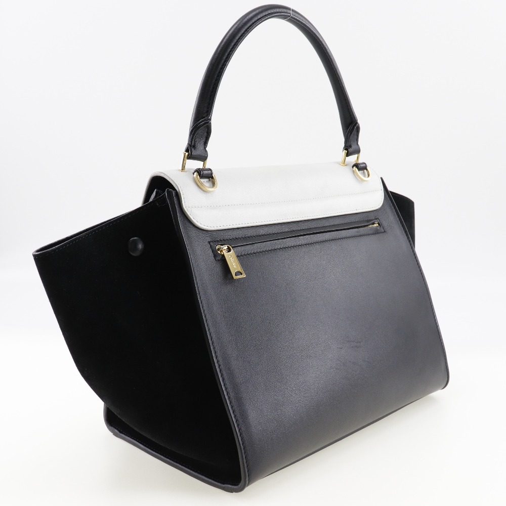 CELINE】セリーヌ トラペーズ ミディアム 1695430TA カーフ×スウェード 黒/白 レディース ハンドバッグ【中古】｜CELINE ｜店舗買取｜バッグ＞ハンドバッグ｜USEDのアパレル通販サイト - SMASELL（スマセル）