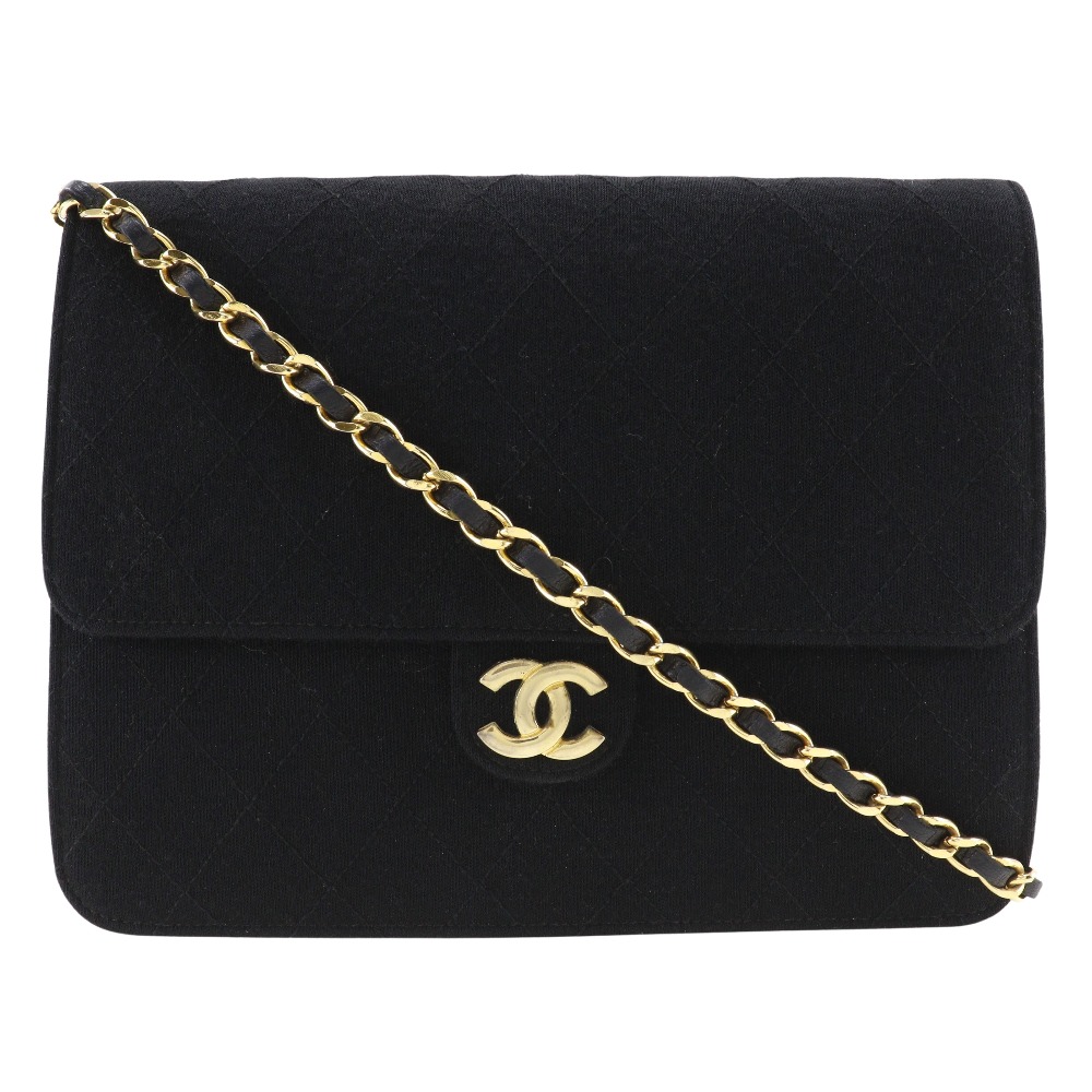 CHANEL ChainShoulder Shoulder Bag Matelasse black/Gold Hardware cotton Women