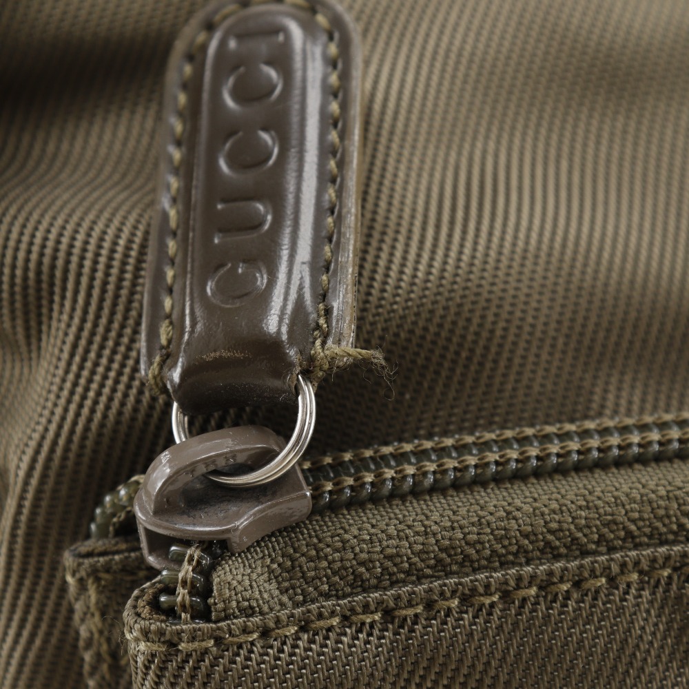 グッチ ナイロンレザー バンブー 2wayバッグ 2404 0509 GUCCI Bamboo One Belt Shoulder Bag 000.2404.0509 2WAY khaki