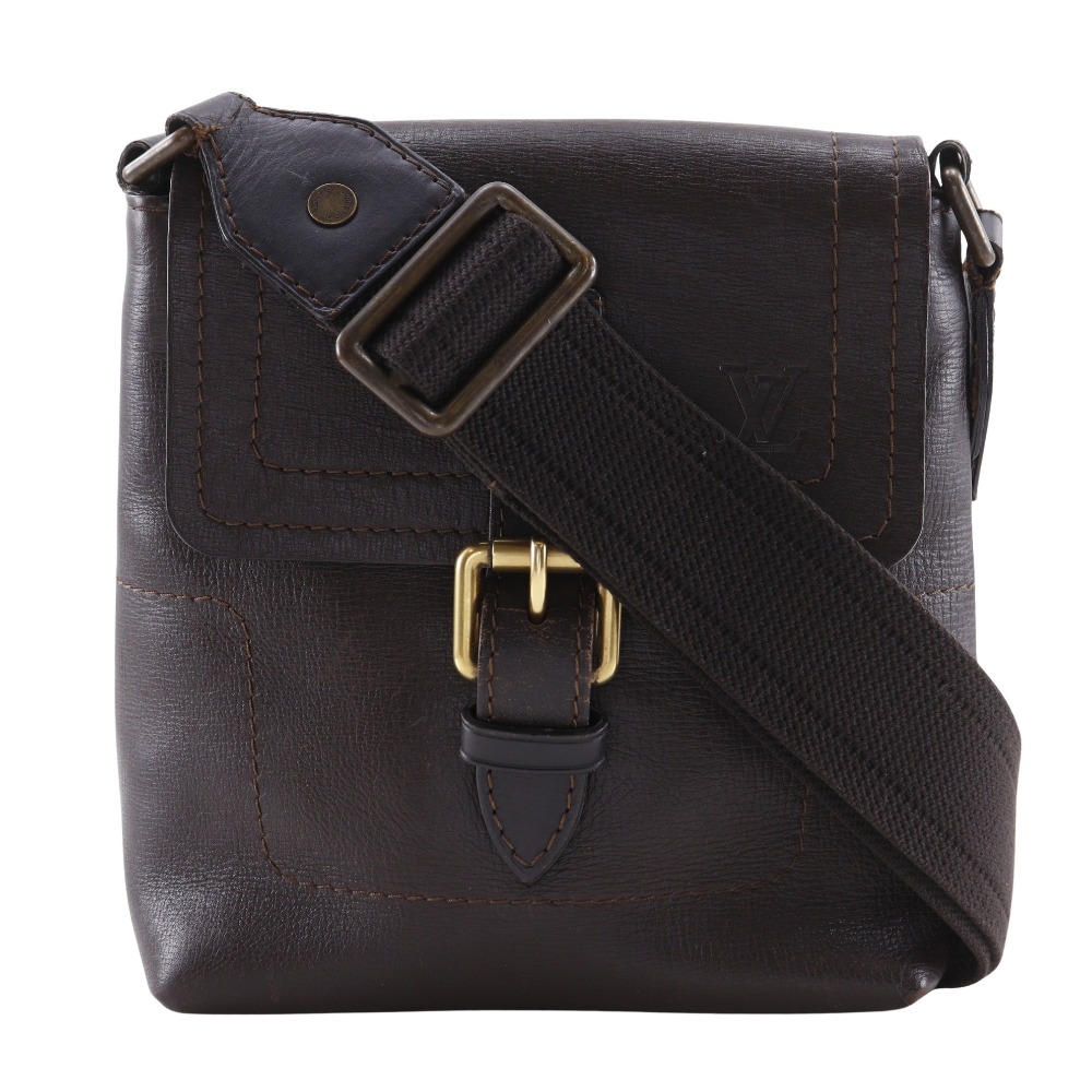 LOUIS VUITTON Yuma Shoulder Bag M92995 Utah Line Brown leather