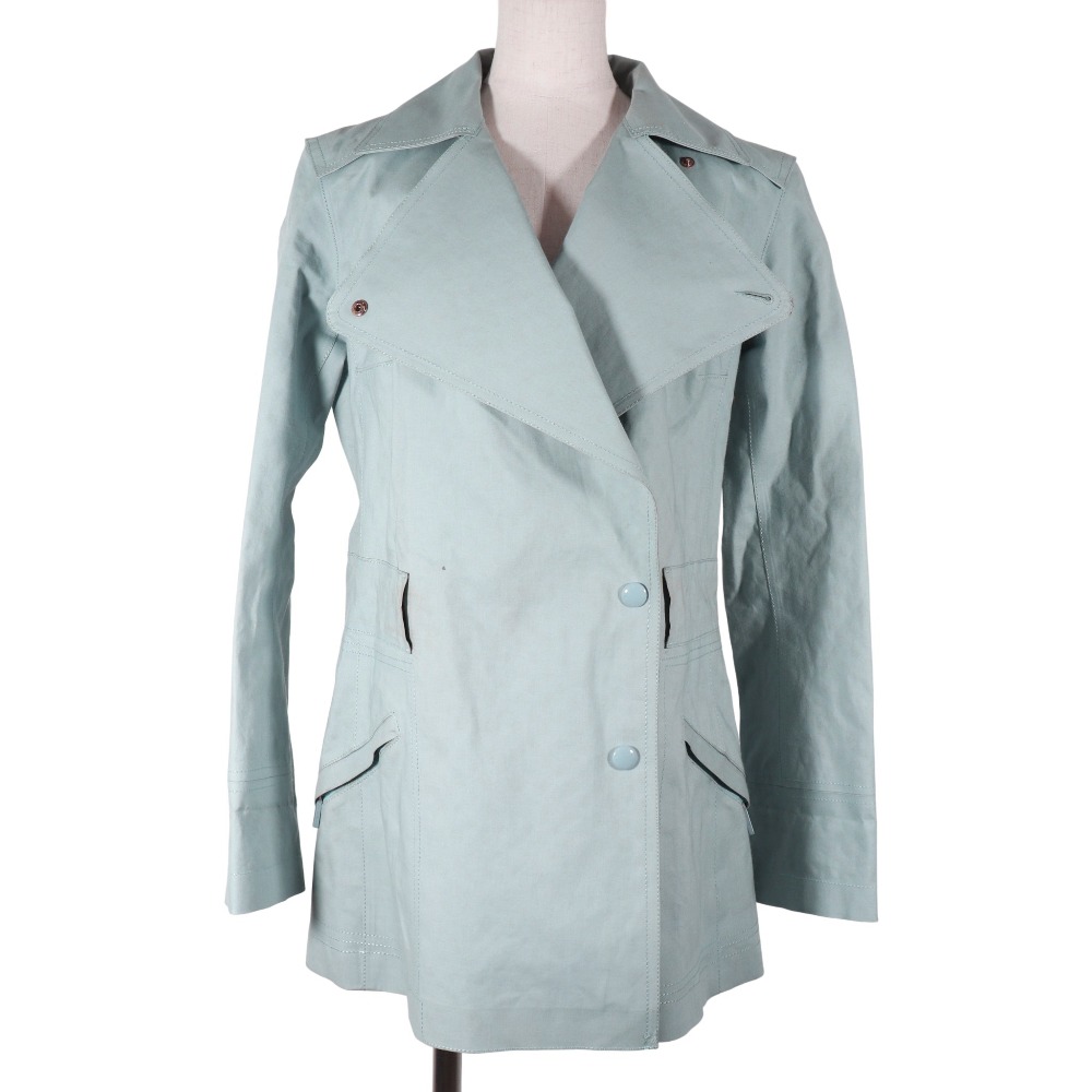 LOUIS VUITTON 水色トレンチコート LOUIS VUITTON trench coat light blue cotton Women | eBay