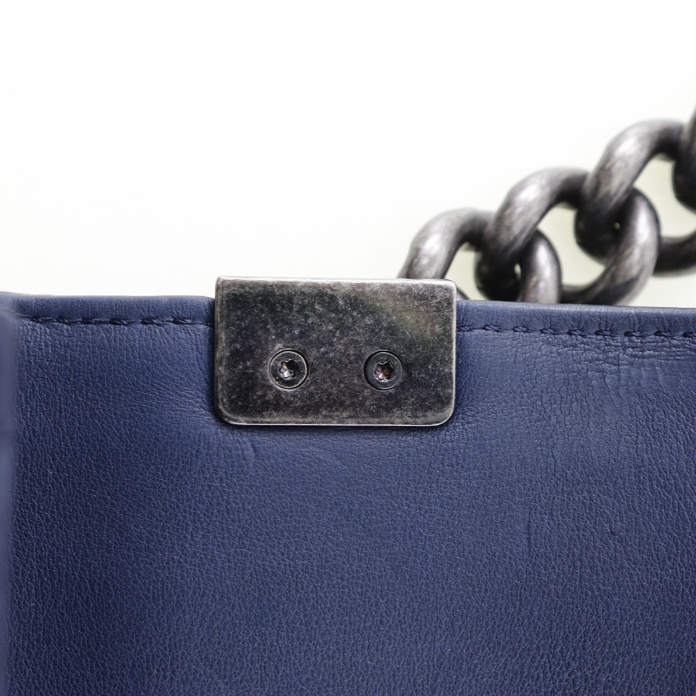バッグ CHANEL Boy chanel Shoulder Bag ChainShoulder Matelasse Navy blue