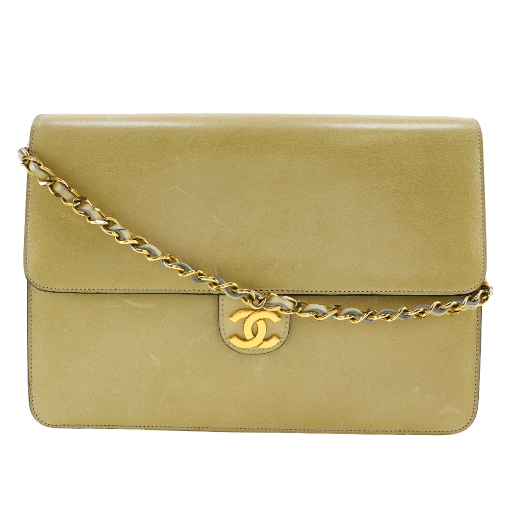 CHANEL COCO Mark ChainShoulder Shoulder Bag beige Calfskin Women