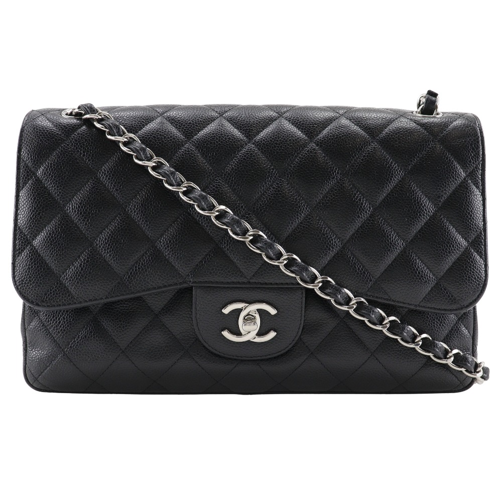 CHANEL Deca Matelasse 30 Shoulder Bag A58600 ChainShoulder Double flap bla...