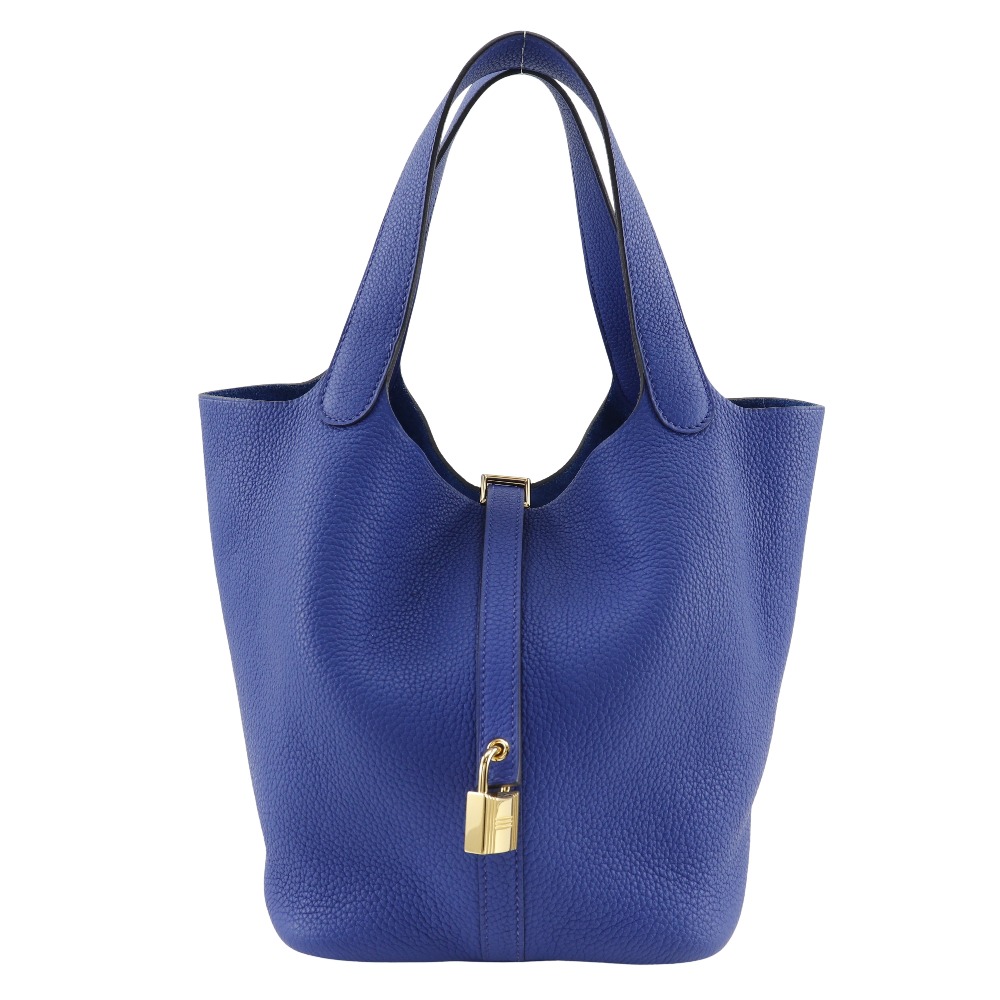 HERMES Picotin LockMM Handbag Blue royal Blue/Taurillon Clemence Maurice Women