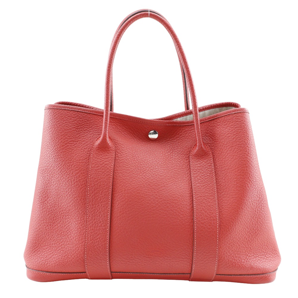 HERMES Garden party PM Tote Bag Red Negonda Women