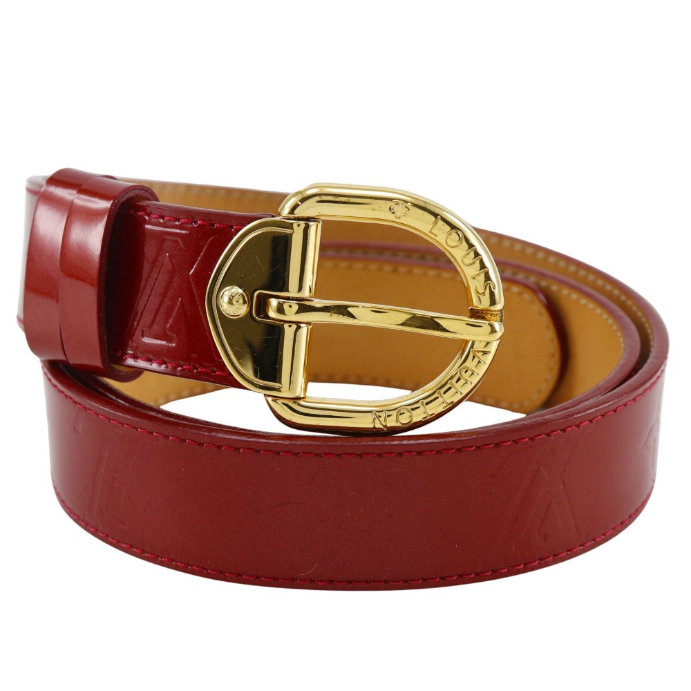 Louis Vuitton Red Monogram Vernis Belt Louis Vuitton Red Monogram Vernis Ceinture Buckle Belt 80CM  main image 4