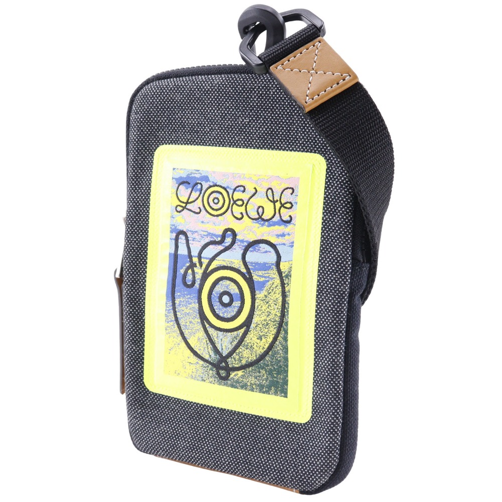 LOEWE Loewe Nature Pouch Neck pouch phone pouch gray/yellow canvas mens Loewe Paula main image 4