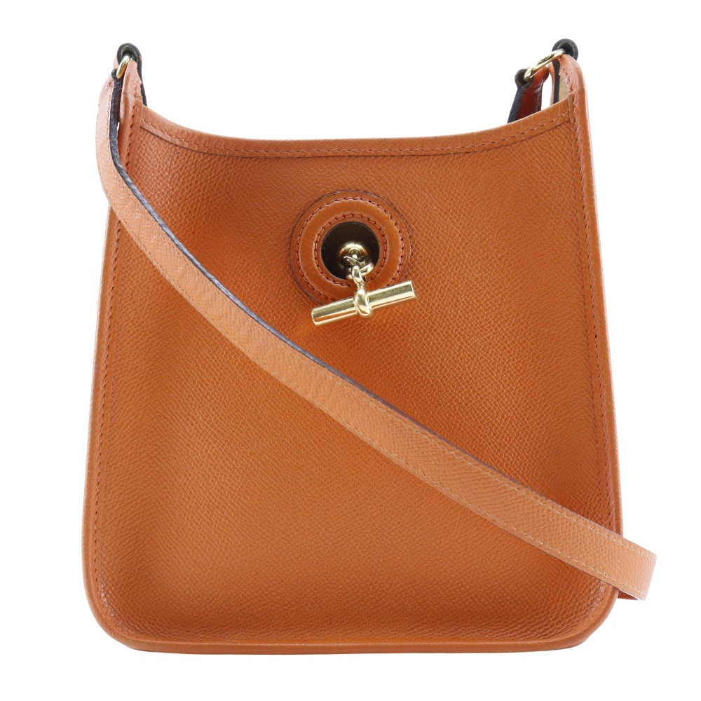 HERMES Vespa TPM Shoulder Bag Orange/Gold Hardware Epsom Women