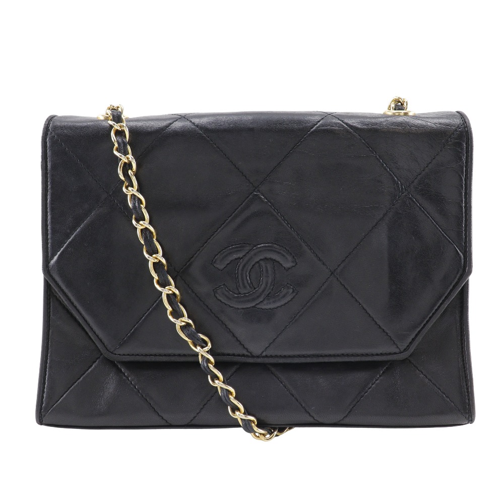 CHANEL ChainShoulder Shoulder Bag Matelasse vintage black lambskin Women