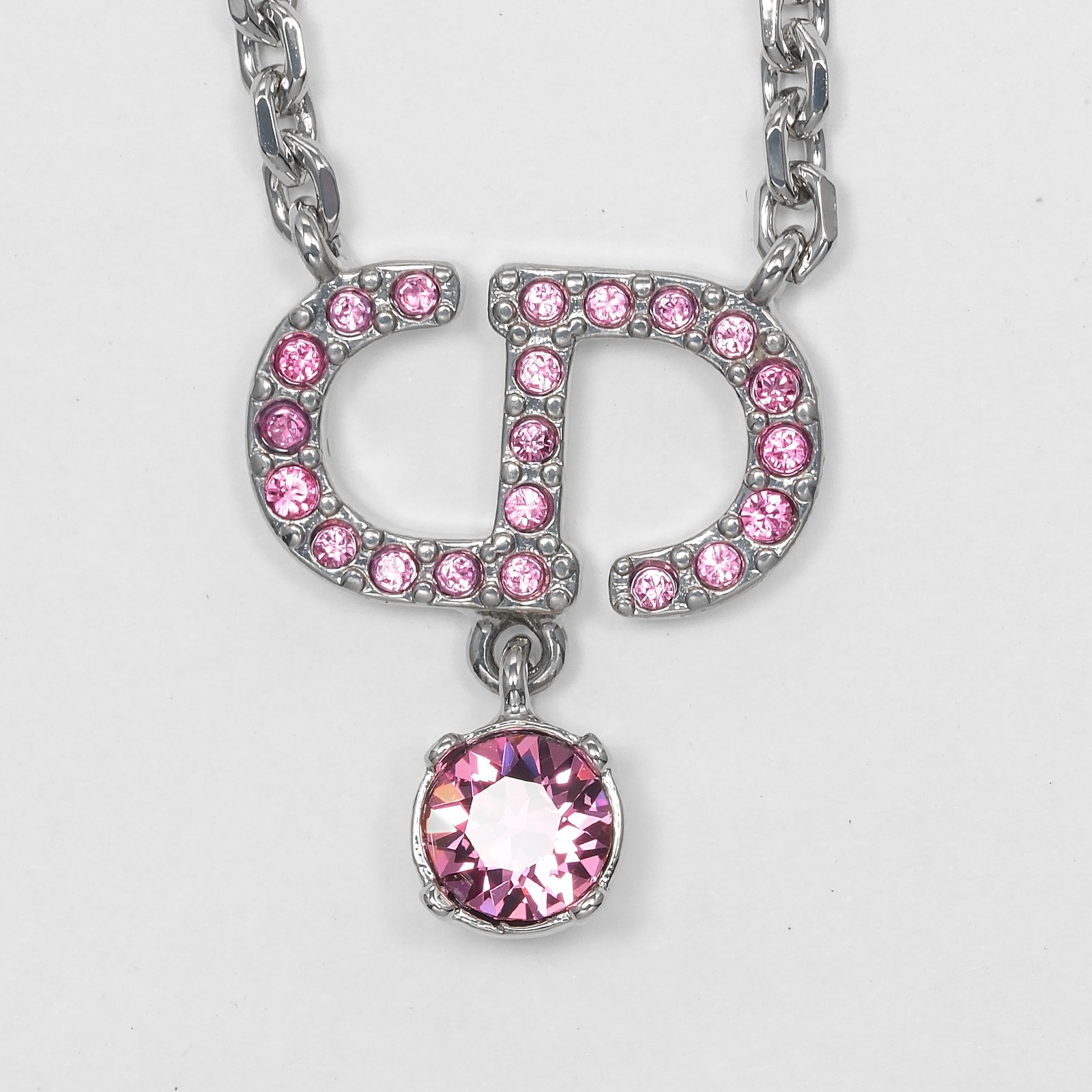 Dior Petit CD Necklace Rhinestone/metal 6.1g Women | eBay