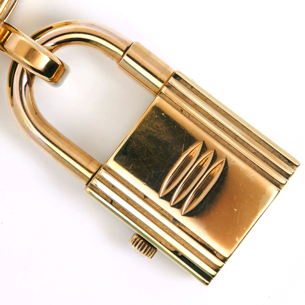 HERMES】エルメス ケリーウォッチ 金メッキ×レザー グリーン 〇W 