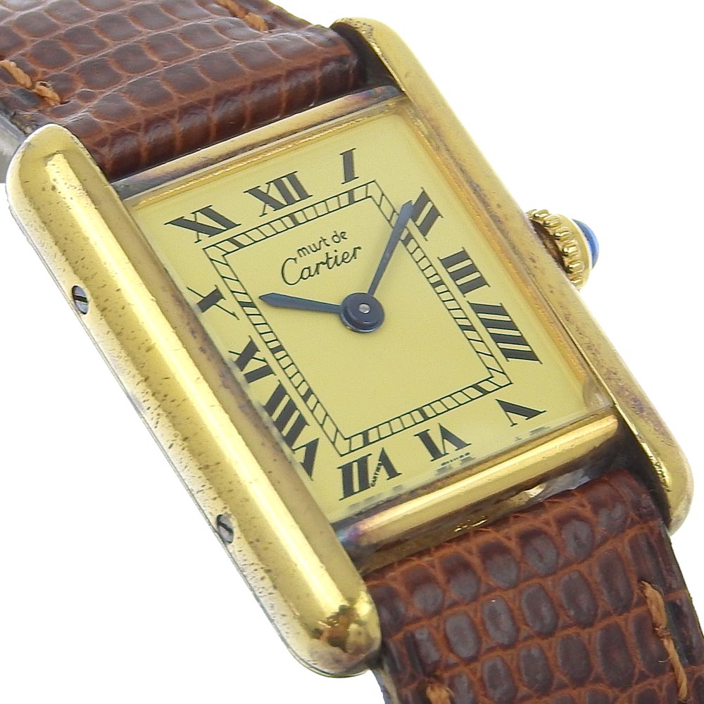 CARTIER】カルティエ マストタンク ヴェルメイユ cal.057 5057991 シルバー925×リザード ゴールド クオーツ アナログ表示  レディース アイボリー文字盤 腕時計【中古】｜CARTIER｜店舗買取｜腕時計＞デジタル腕時計｜USEDのアパレル通販サイト -  SMASELL（スマセル）