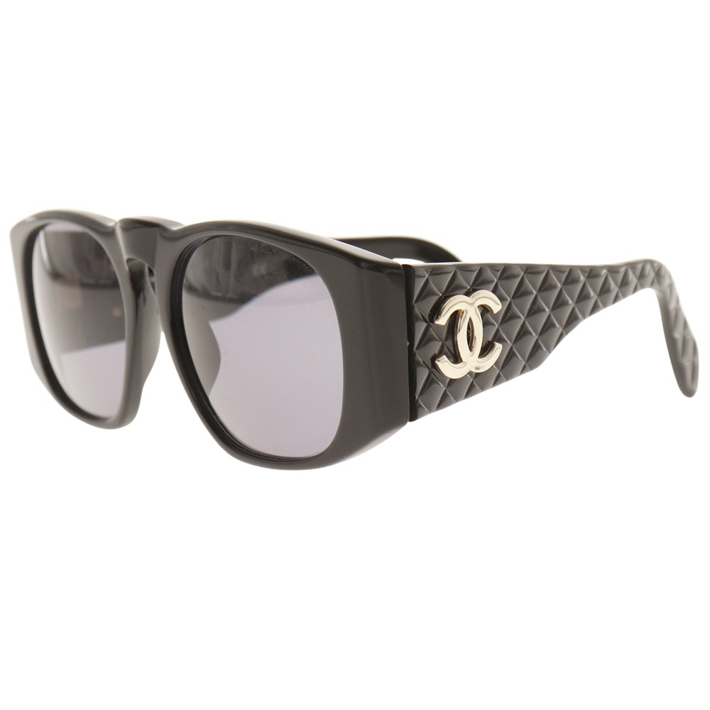 CHANEL COCO Mark sunglasses 94305 Matelasse black plastic Women | eBay