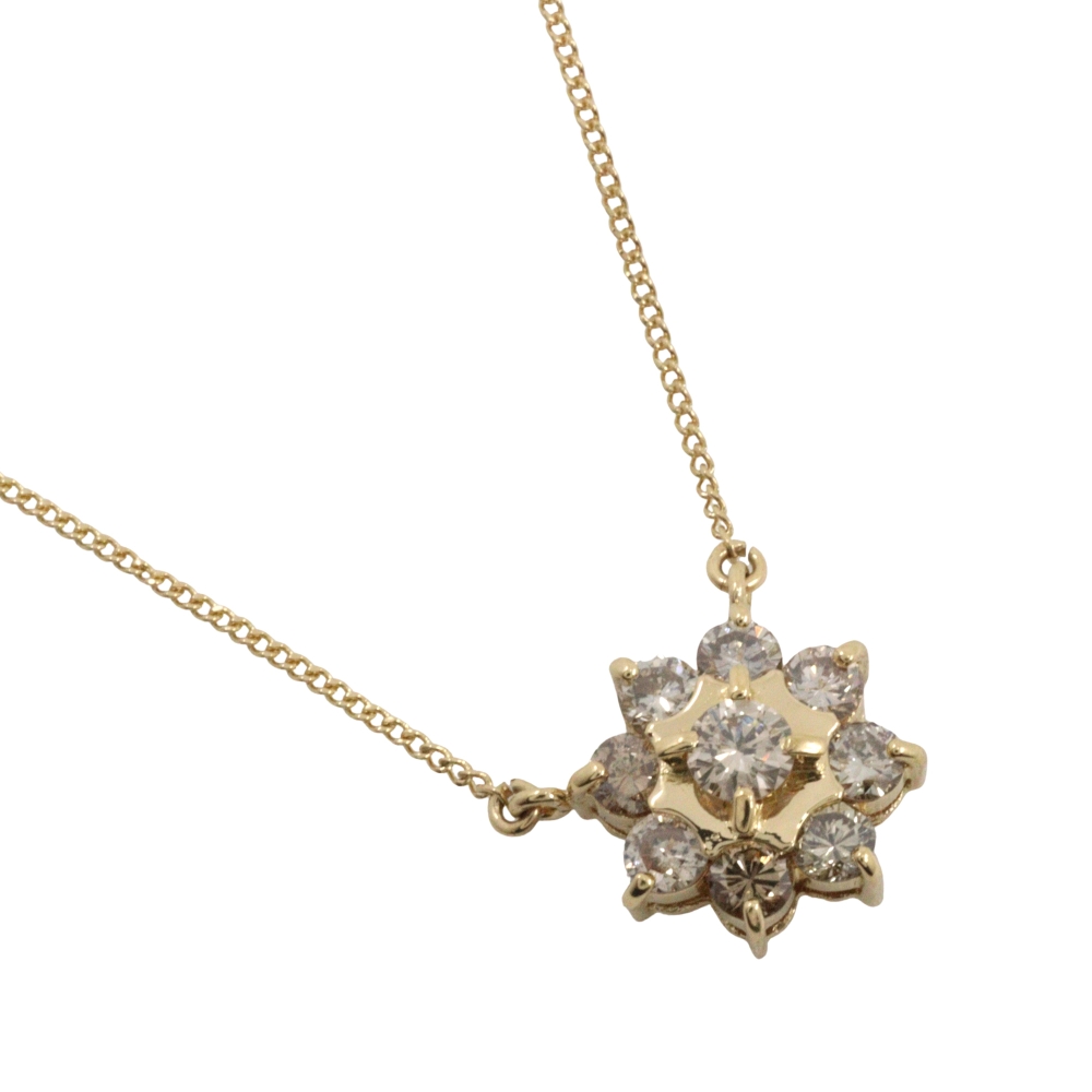 Necklace K18 yellow gold/diamond 2.5g Women | eBay