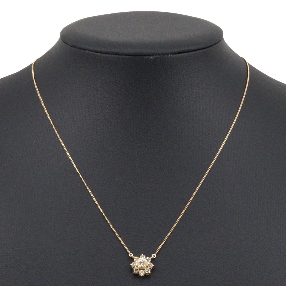 Necklace K18 yellow gold/diamond 2.5g Women | eBay