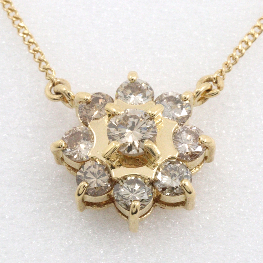 Necklace K18 yellow gold/diamond 2.5g Women | eBay