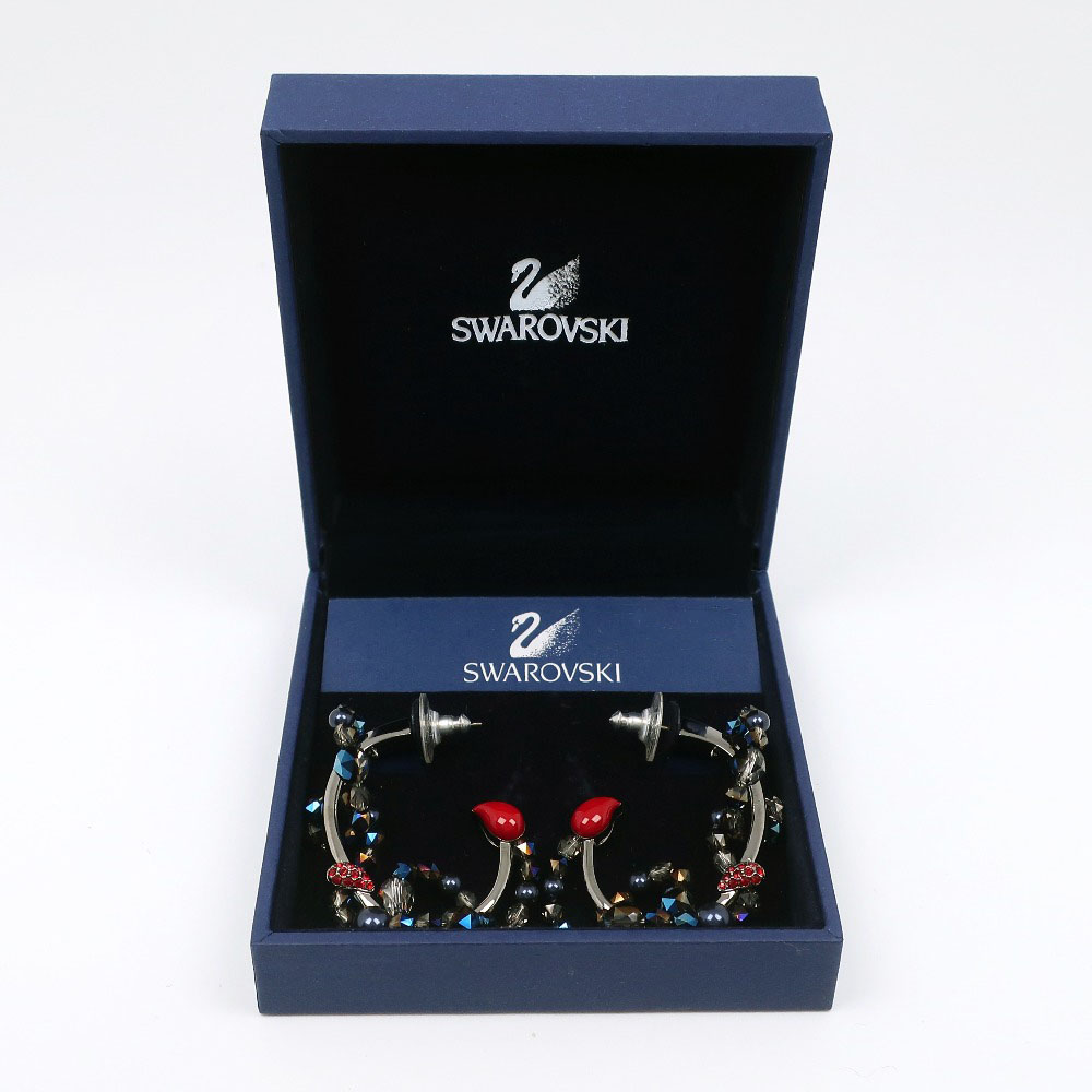 SWAROVSKI】スワロフスキー フープ 金属製 レディース ピアス【中古