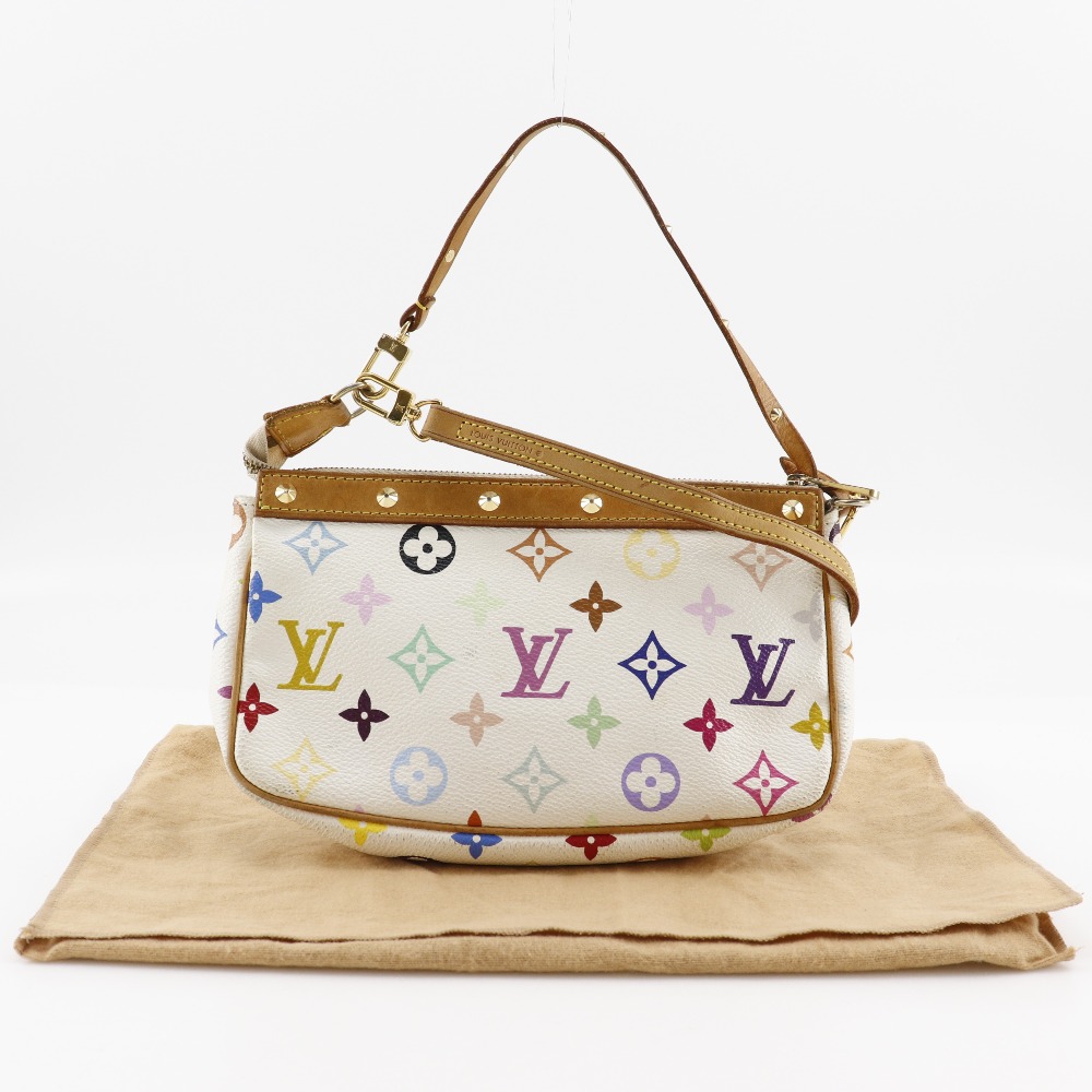 LOUIS VUITTON】ルイ・ヴィトン ポシェットアクセソワール アクセサリーポーチ M92649 モノグラムマルチカラー ブロン 白  SL0043 レディース ポーチ【中古】｜LOUIS VUITTON｜店舗買取｜財布/小物＞ポーチ｜USEDのアパレル通販サイト -  SMASELL（スマセル）