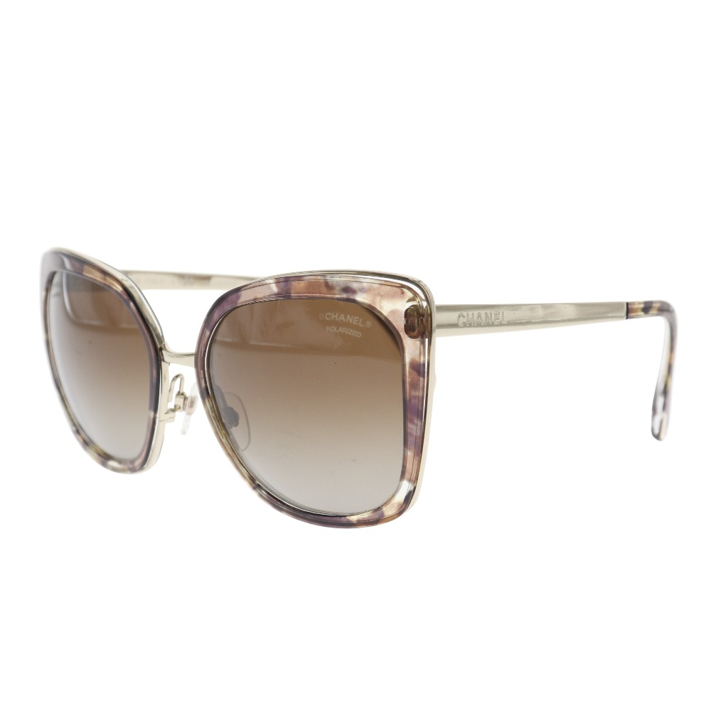 CHANEL Side logo sunglasses 4209 POLARIZED Lens Brown plastic
