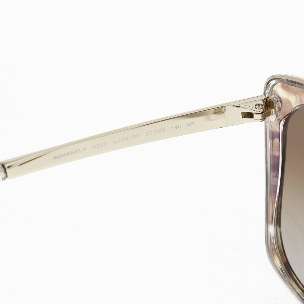 CHANEL Side logo sunglasses 4209 POLARIZED Lens Brown plastic