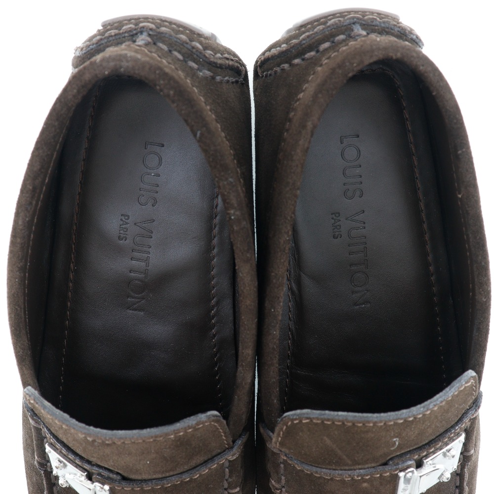 LOUIS VUITTON Driving shoes スウェード SALE ‼️ LOUIS VUITTON Driving Shoes Exotic Leather 7 Black Gray LV