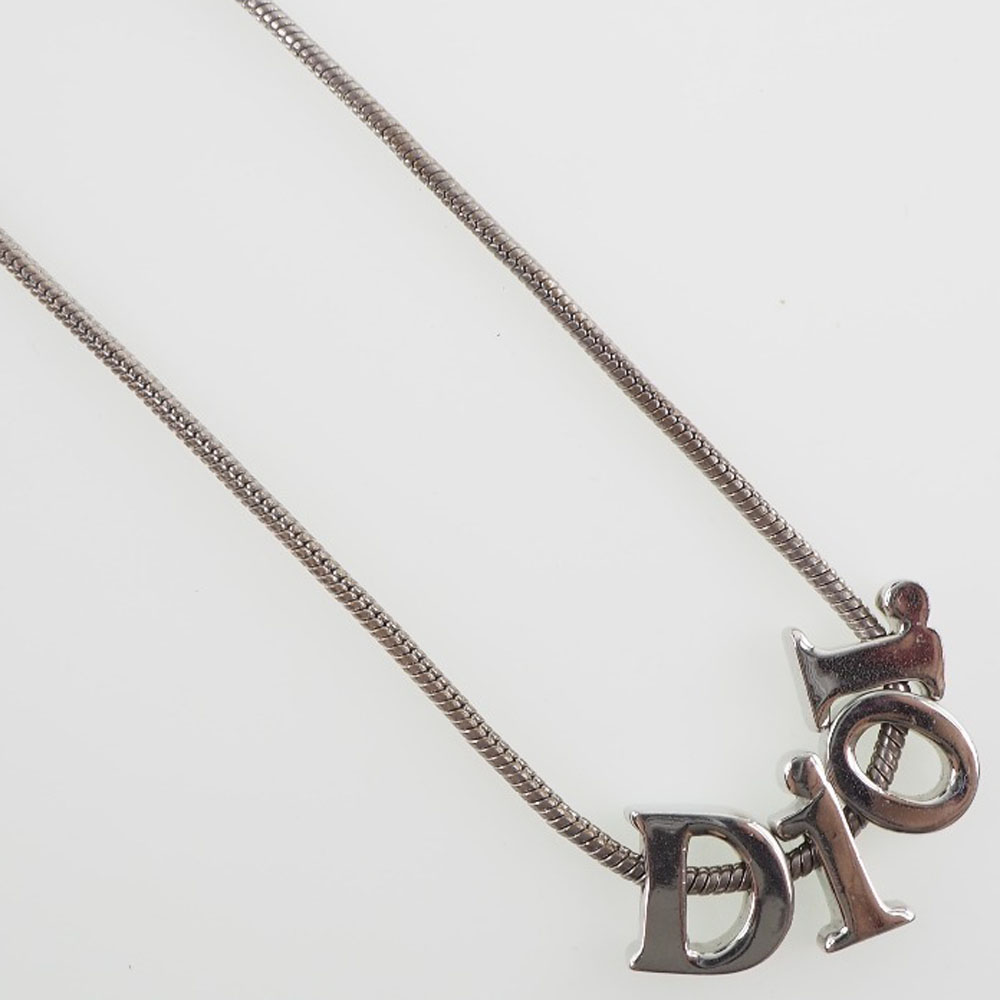 Dior】クリスチャンディオール 金属製 シルバー レディース ネックレス 