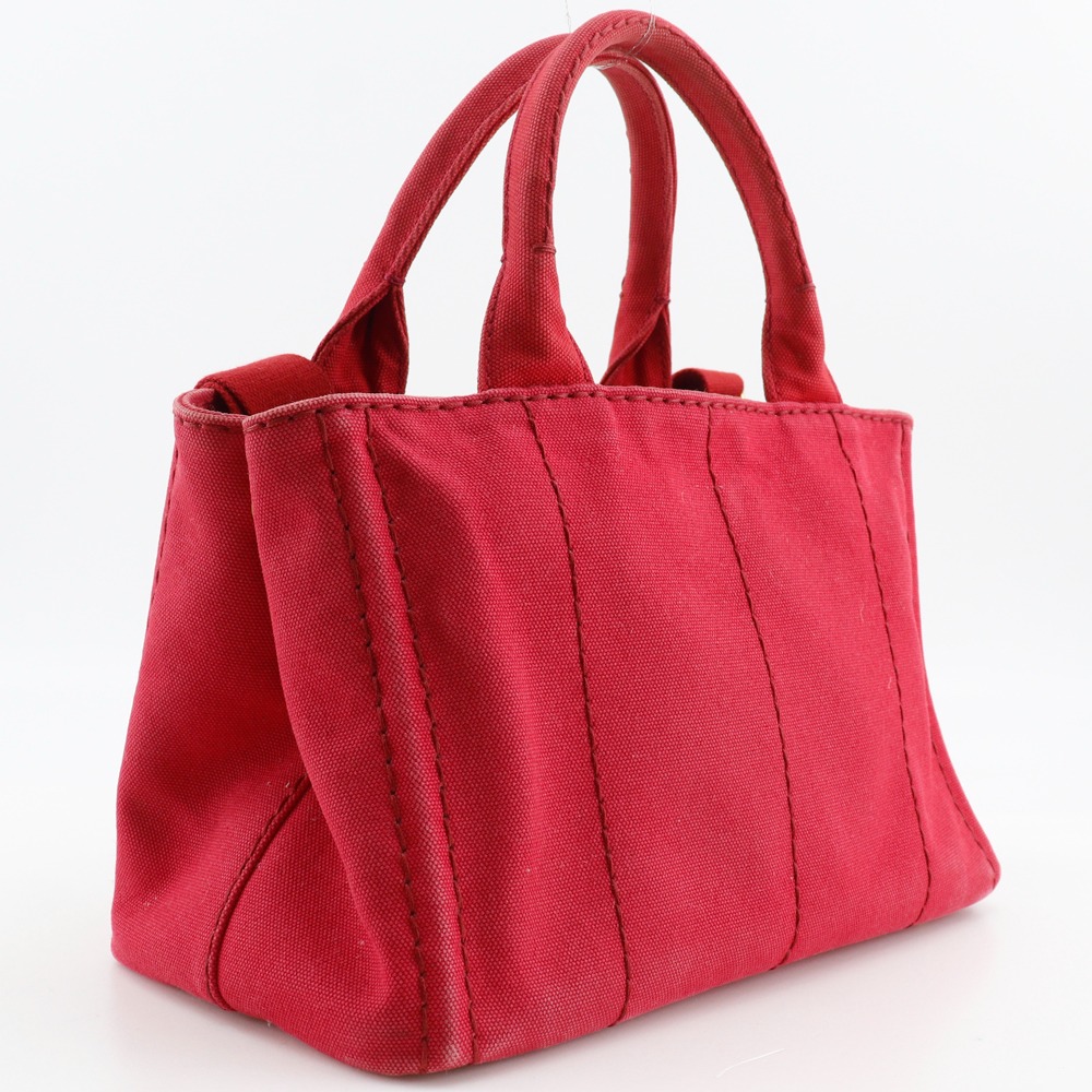 PRADA Canapa Tote Mini Handbag 2WAYShoulder Red canvas Women | eBay
