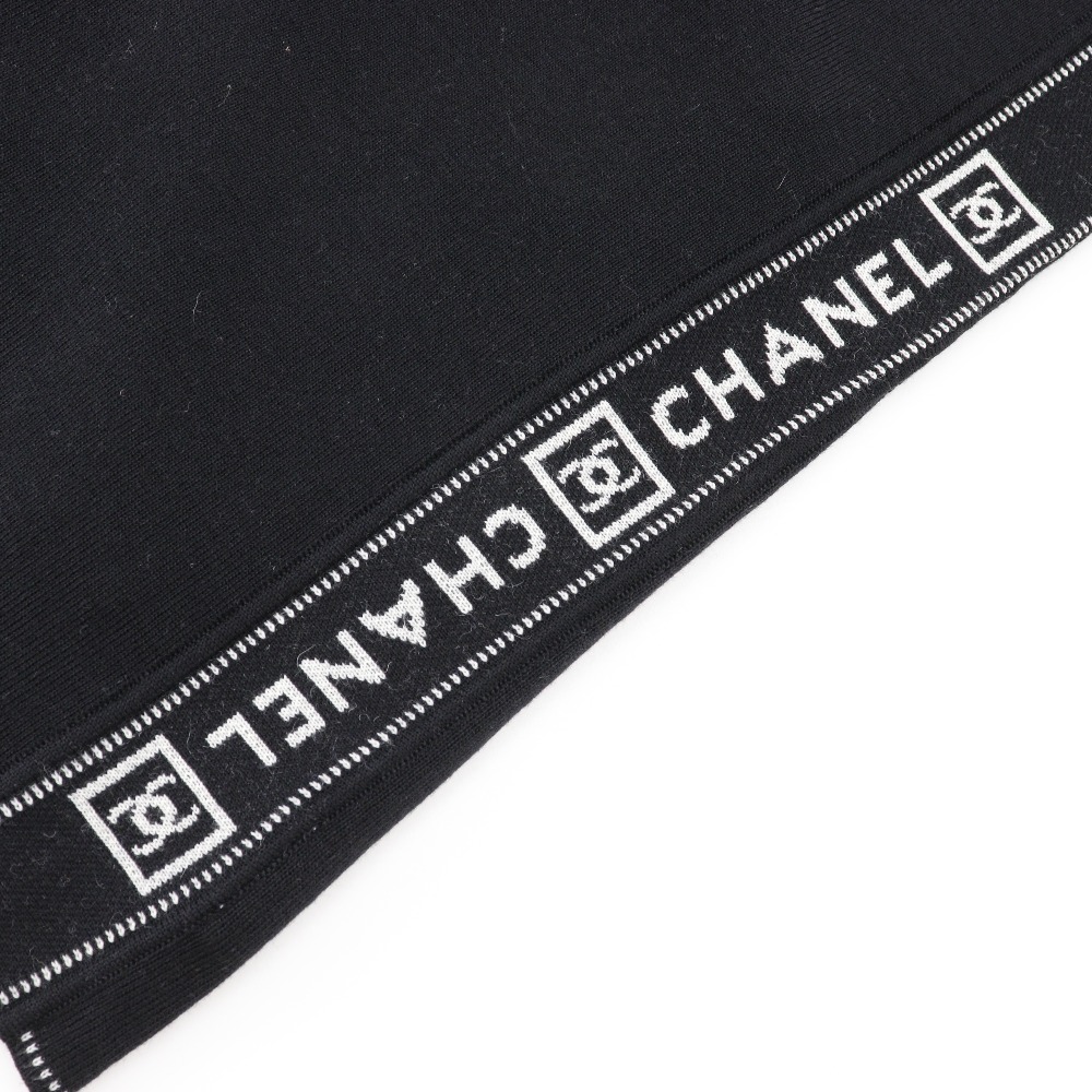 CHANEL - 【CHANEL】シャネル スポーツライン サイドロゴ 03A P22075V01420 ウール 黒 レディース カーディガン CHANEL Sports line cardigan P22075V01420 Side logo 03A black