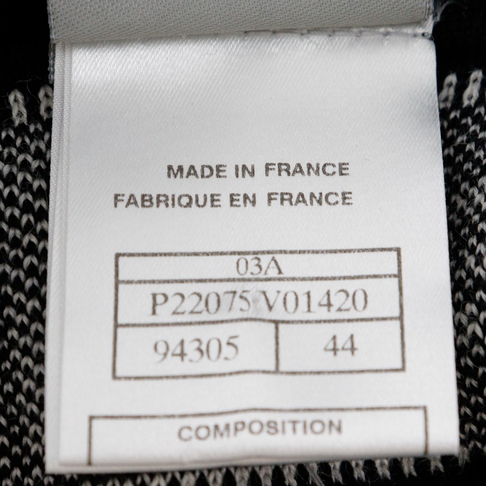 CHANEL - 【CHANEL】シャネル スポーツライン サイドロゴ 03A P22075V01420 ウール 黒 レディース カーディガン CHANEL Sports line cardigan P22075V01420 Side logo 03A black