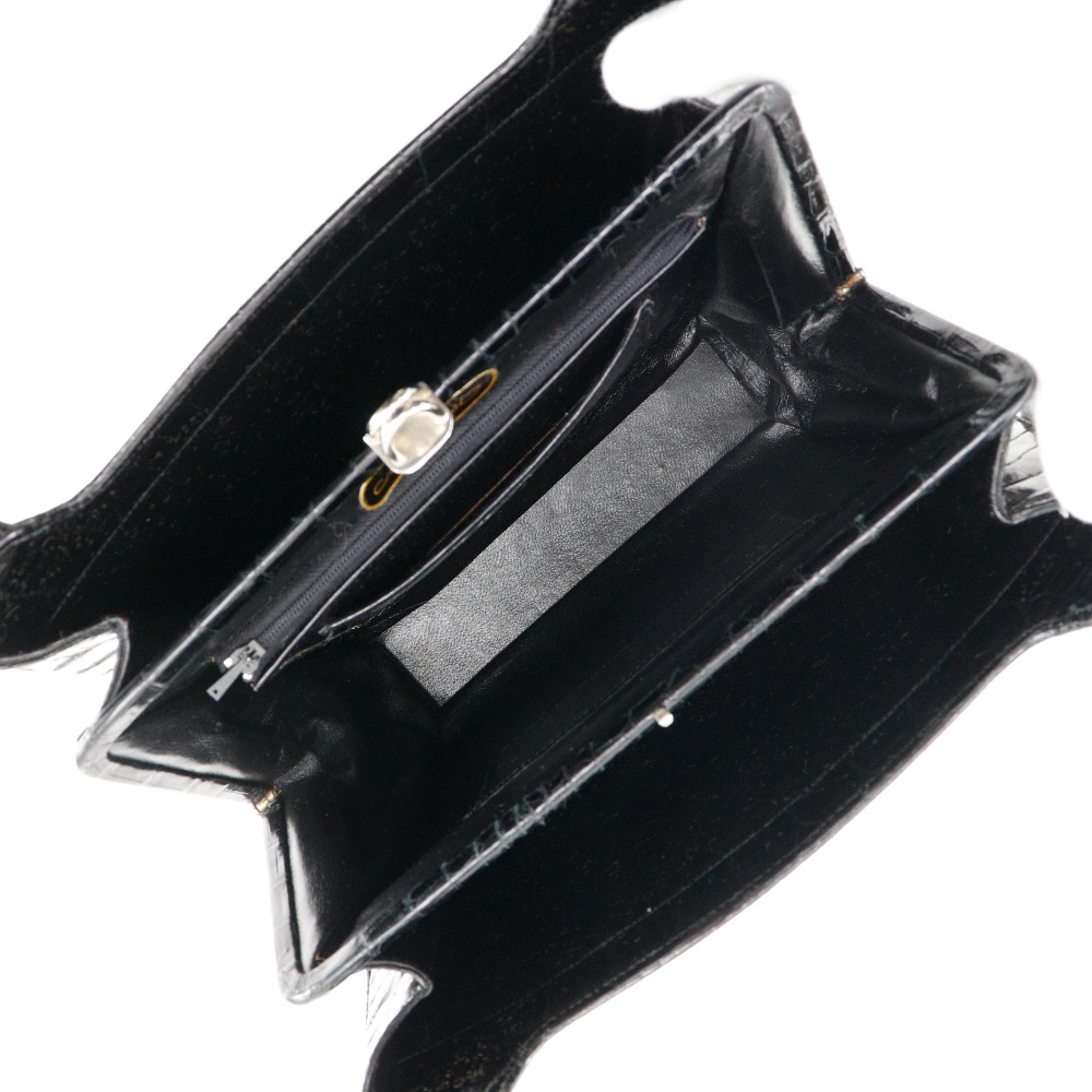 【Modell Royal】モデルロイヤル クロコダイル 黒 レディース ハンドバッグ